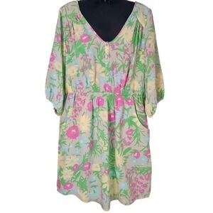 Vintage 1970s Tori Richard Tegaki Art Dress Floral sz 4 6 Resort Cottage Dainty